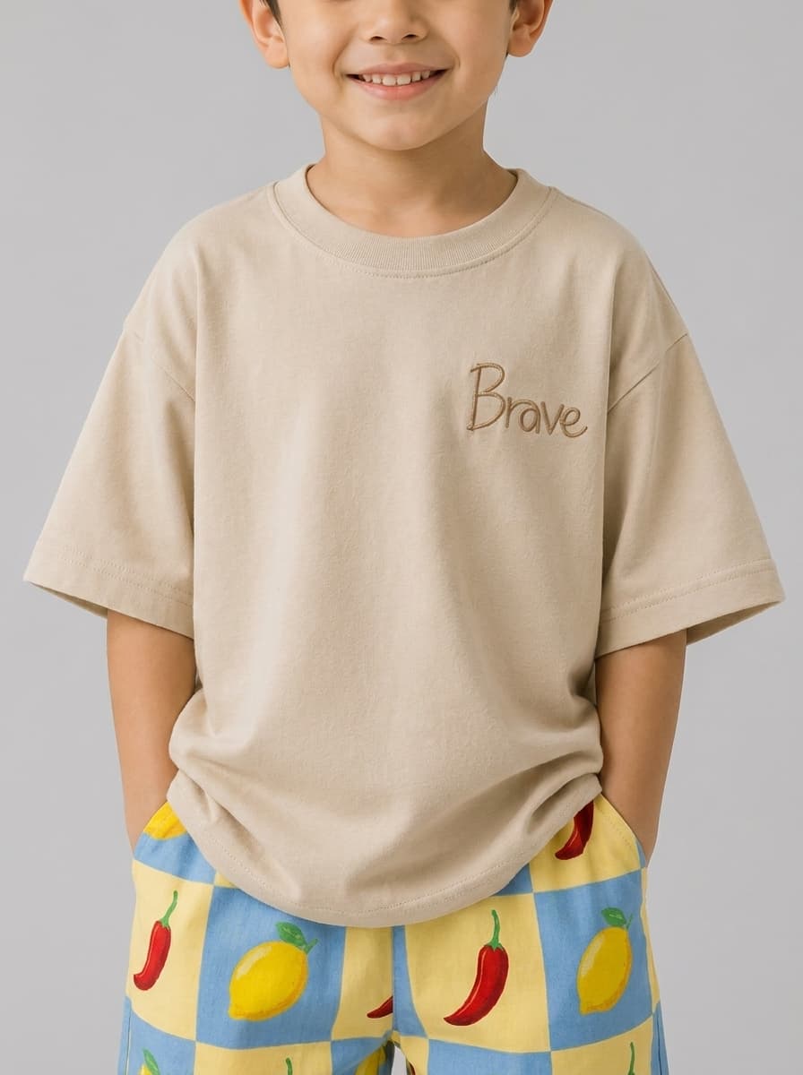 Latte — Boxy Oversize Tee 